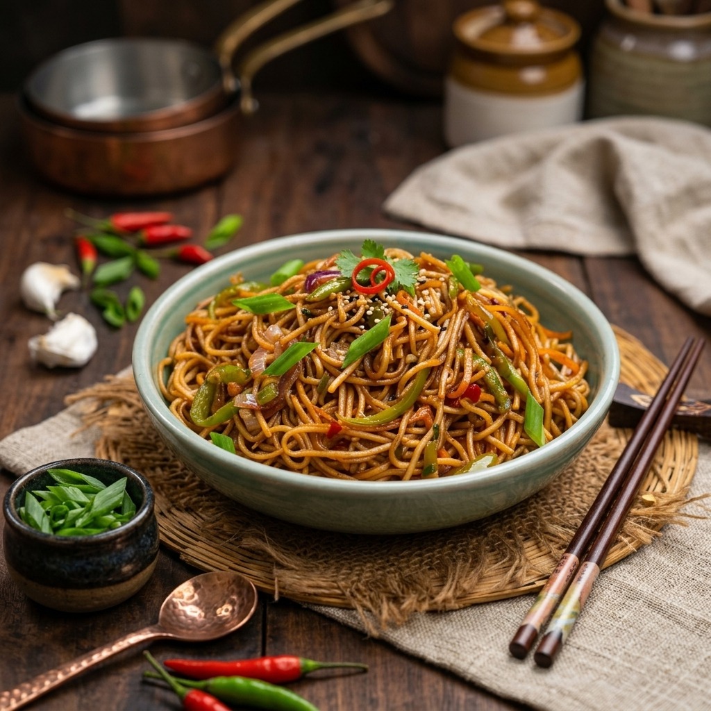 Veg Chilly Garlic Noodles